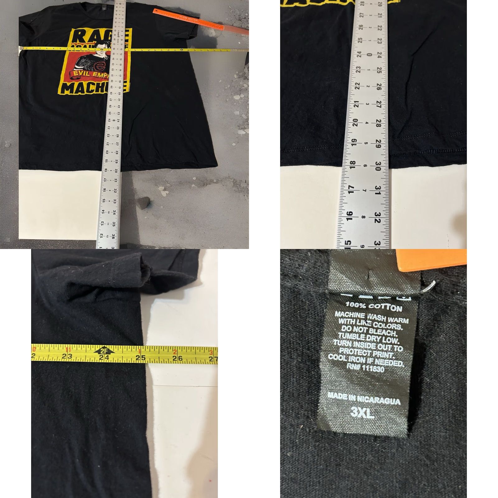 Orage Rage Against The Machine Evil Empire Shirt Men 3XL Black Short Sleeve Crew 2014 Bay Island T-Shirt Size US XXL / EU 58 / 5 - 8 Thumbnail