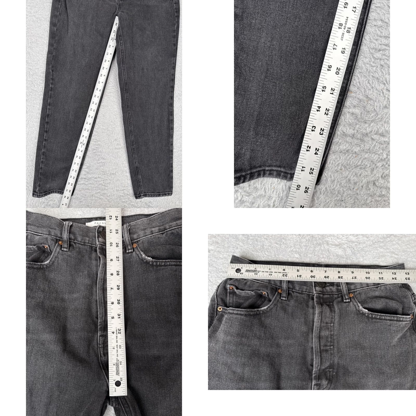 Pacsun VINTAGE PacSun Jeans Womens 2 Black High Rise Mom Tapered Leg Button Fly Denim 25x26 Size 26" / US 2 / IT 38 - 8 Thumbnail