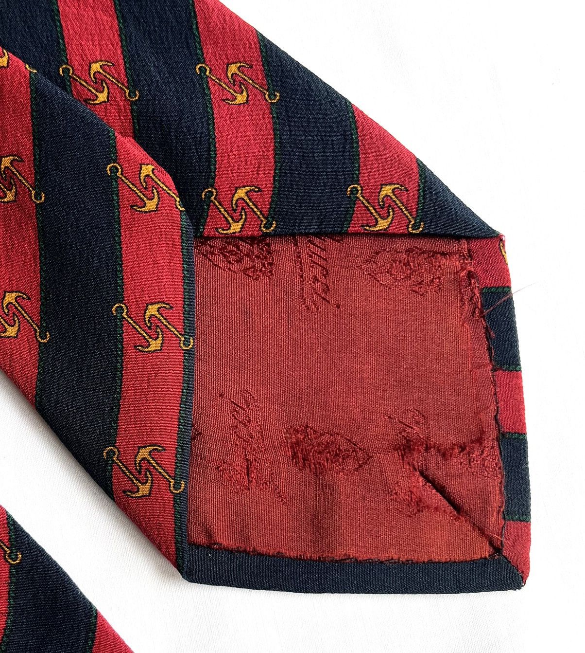 Gucci vintage GUCCI Anchor Stripe Silk Tie Size ONE SIZE - 5 Thumbnail