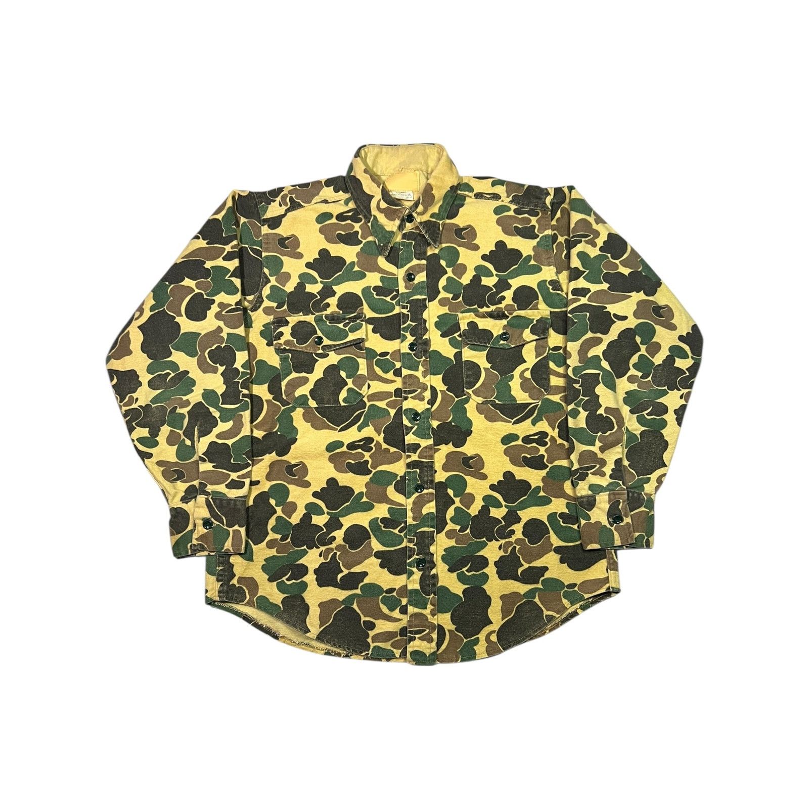 Vintage Vintage 1970s Duck Camo Chamois button up shirt (L) Size US L / EU 52-54 / 3 - 1 Thumbnail