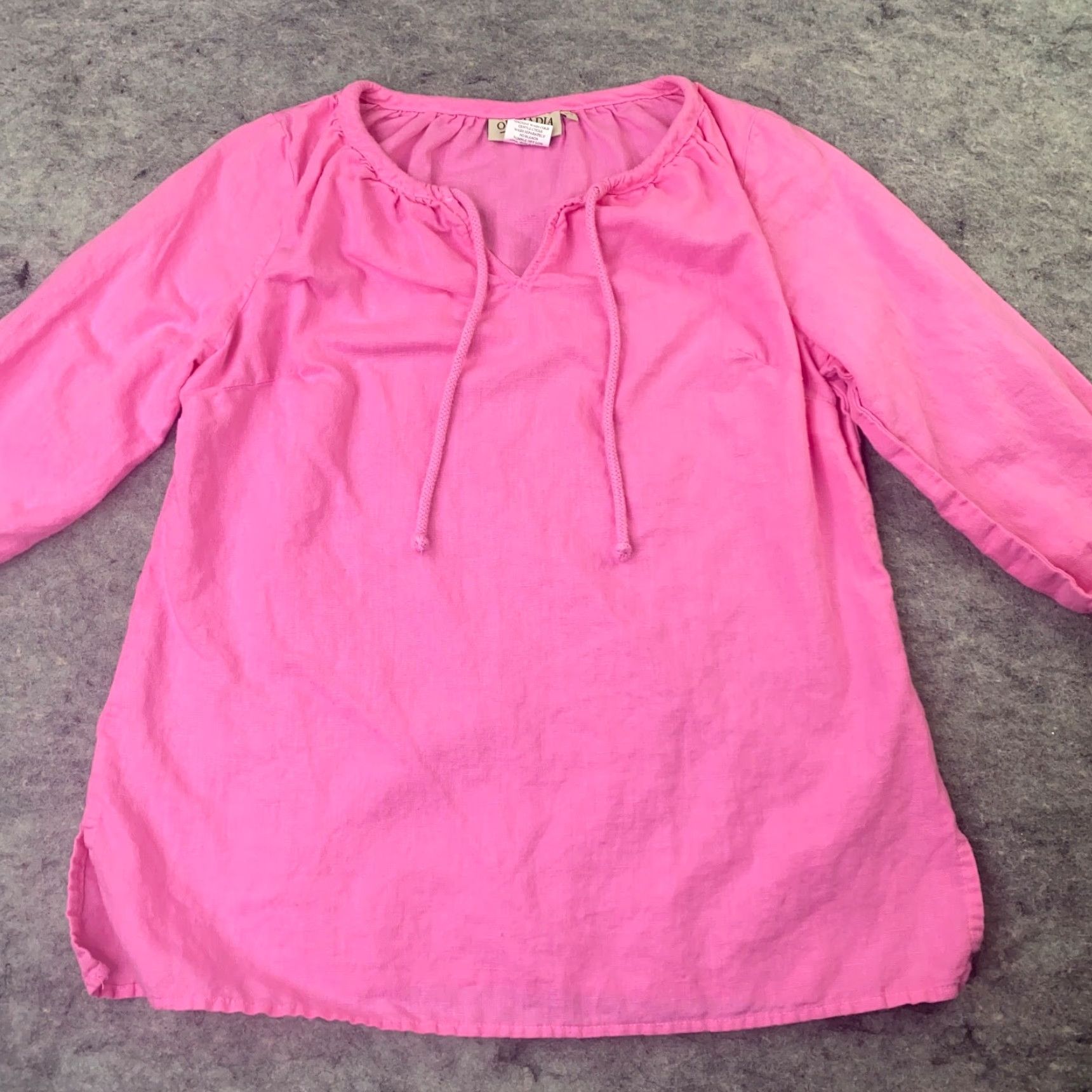 Ralph Lauren Orchadia Shirt Womens Petite Small Pink 3/4 Sleeve BOHO Peasant Top Flown Linen Size S / US 4 / IT 40 - 7 Thumbnail