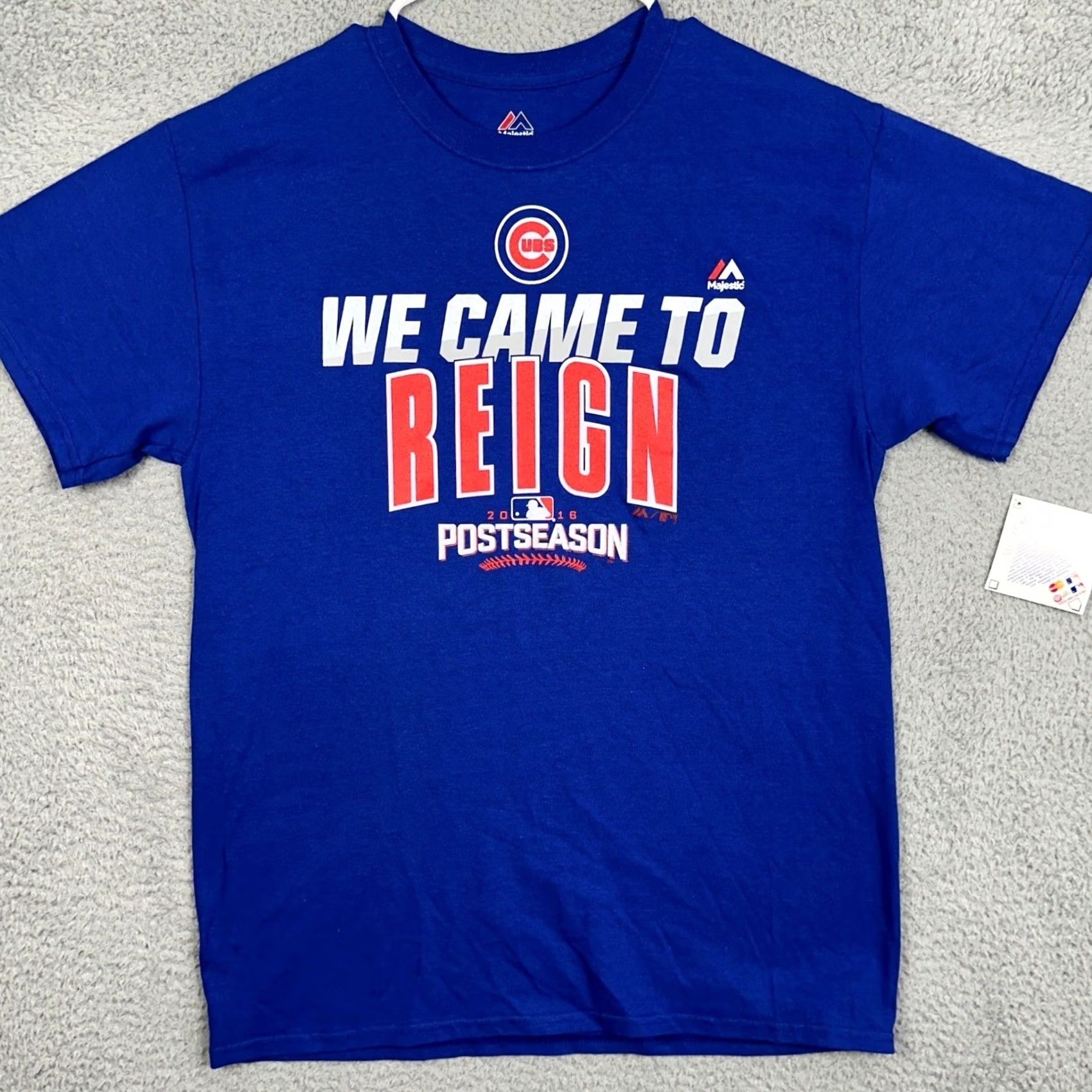 Logo 7 Majestic Chicago Cubs Mens Medium Shirt Graphic Tee Blue Short Sleeve Logo Size US M / EU 48-50 / 2 - 3 Thumbnail