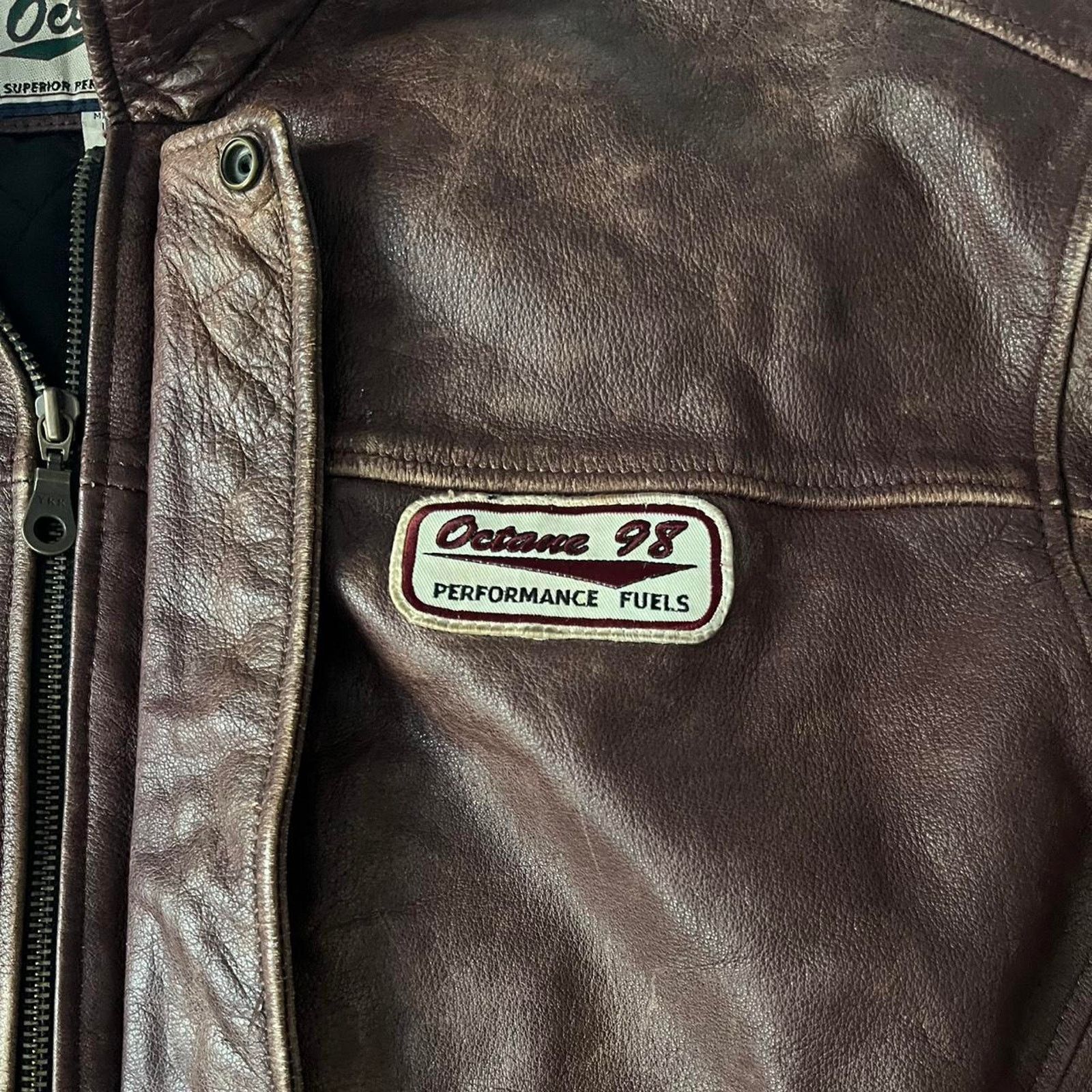 Other Brown leather varsity bomber jacket Size US XL / EU 56 / 4 - 4 Thumbnail