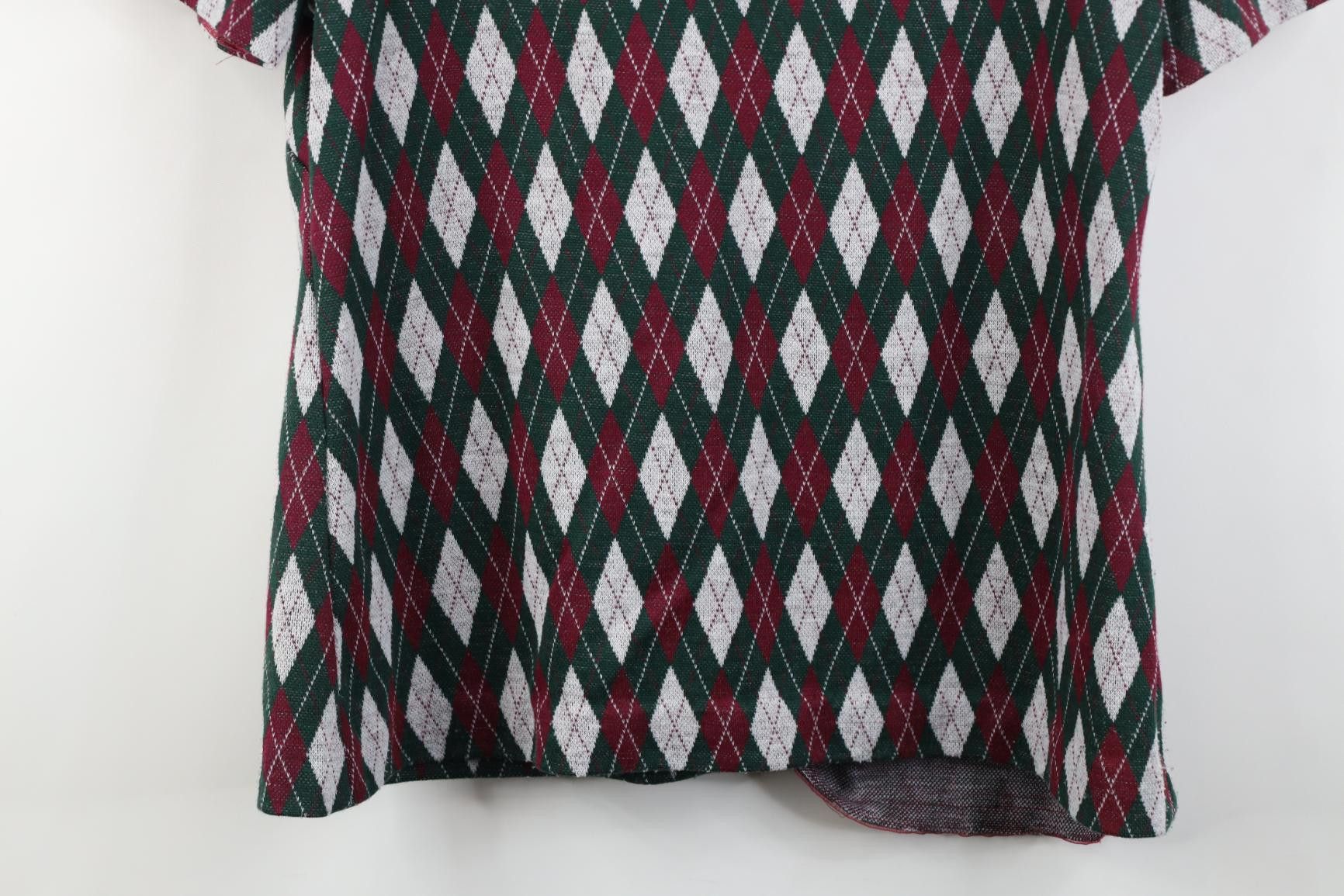 Vintage Vintage 60s 70s Streetwear Argyle Diamond Knit Polo USA Size L / US 10 / IT 46 - 14 Thumbnail