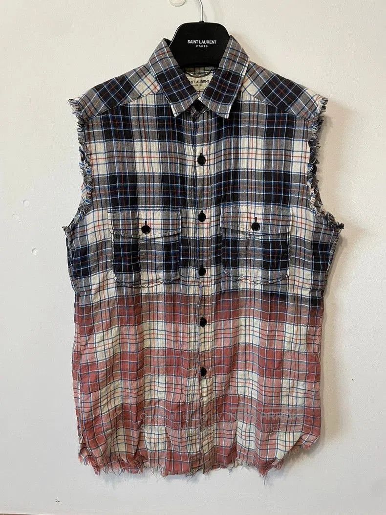 Saint Laurent Paris Saint Laurent SLP Plaid Sleeveless Shirt. Size US XS / EU 42 / 0 - 1 Thumbnail