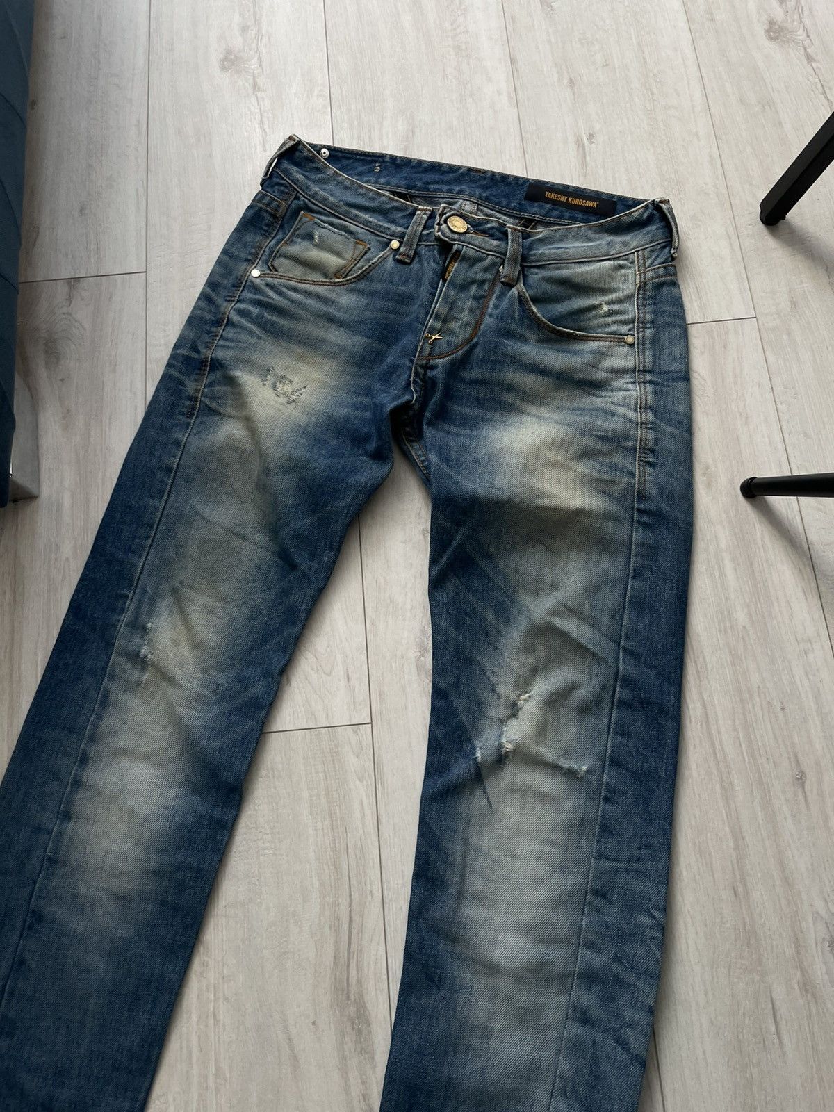 Takeshy Kurosawa Vintage Takeshy Kurosawa Japan Distressed Denim Jeans RARE Size US 32 / EU 48 - 8 Thumbnail