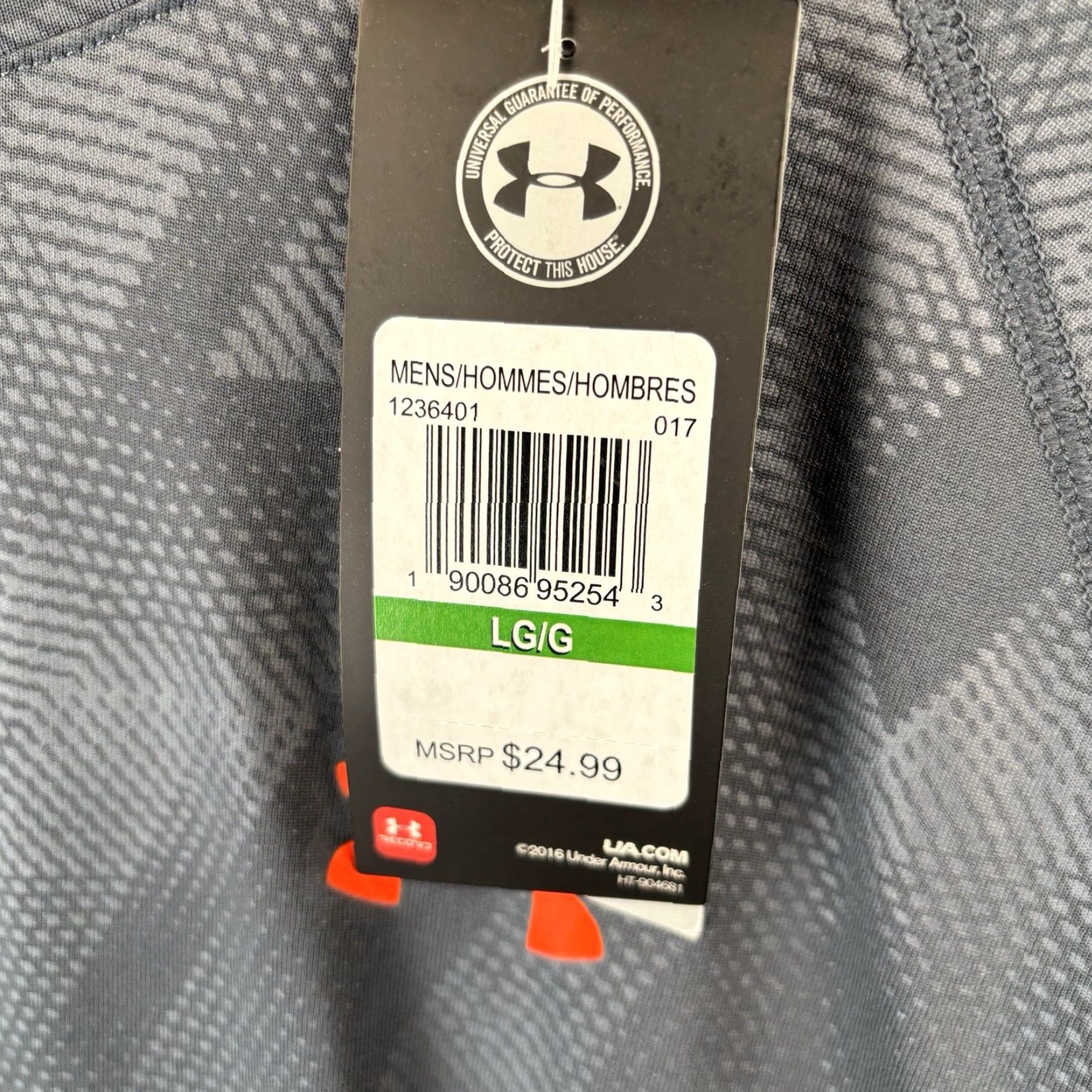 Under Armour Under Armour Shirt Mens Large Short Sleeve Geometric Wicking Running Gym Gray Size US L / EU 52-54 / 3 - 2 Thumbnail
