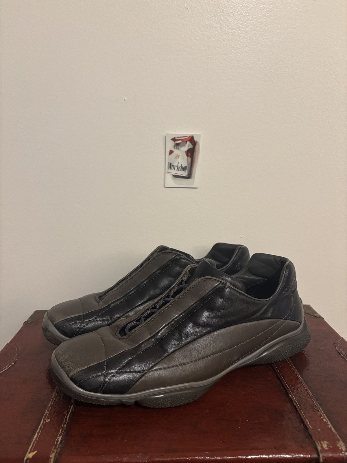 Prada Prada Square Toe Leather Luxury Bowling-like Trainers Size US 9 / EU 42 - 1 Thumbnail