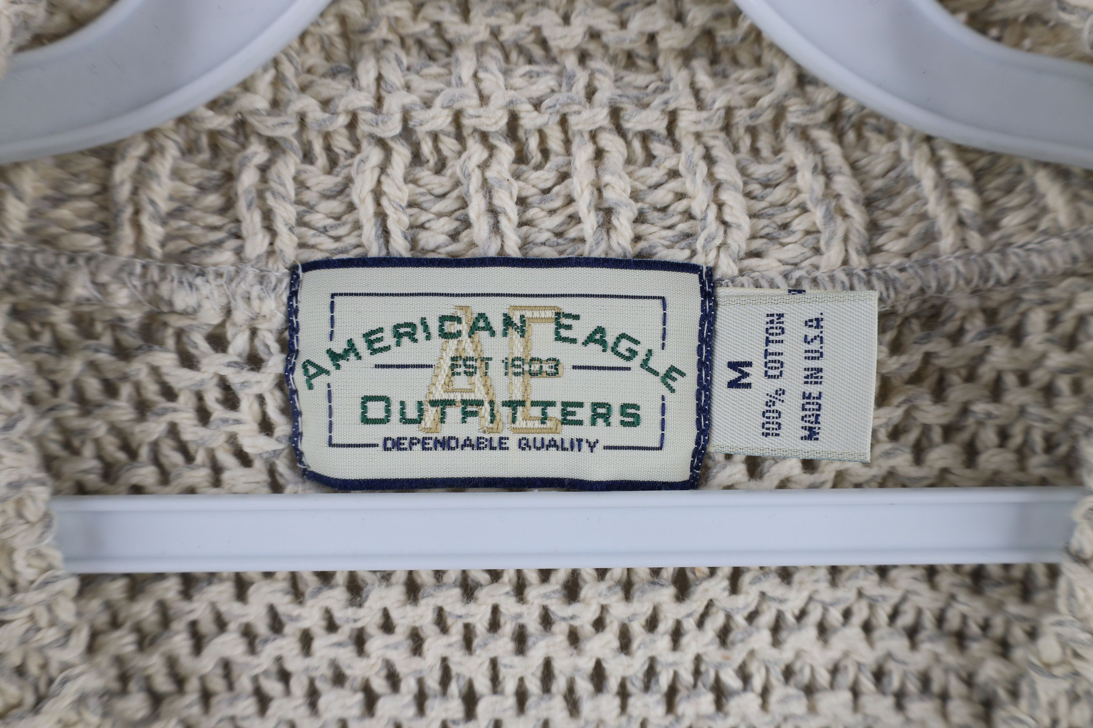 American Eagle Outfitters × Vintage Vintage 90s American Eagle Outfitters Fisherman Sweater Vest Size US M / EU 48-50 / 2 - 6 Thumbnail
