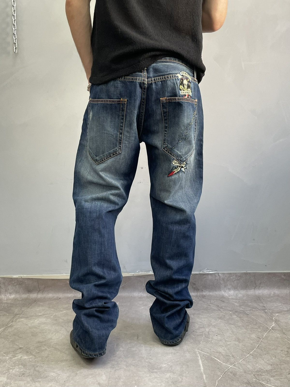 Christian Audigier Edhardy fasgion jeans y2k hype denim distressed Size US 34 / EU 50 - 10 Thumbnail