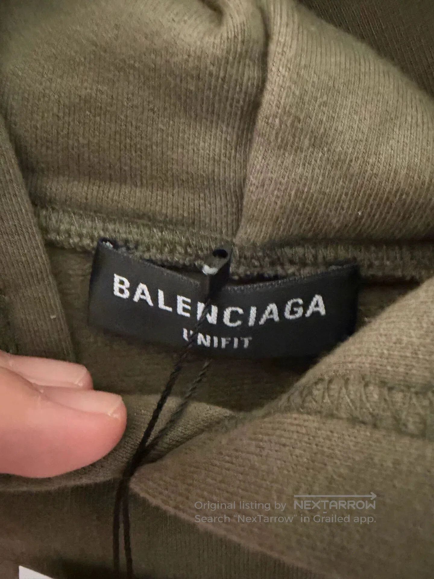 Balenciaga balenciaga olive green hoodie with logo. Size US XL / EU 56 / 4 - 3 Thumbnail