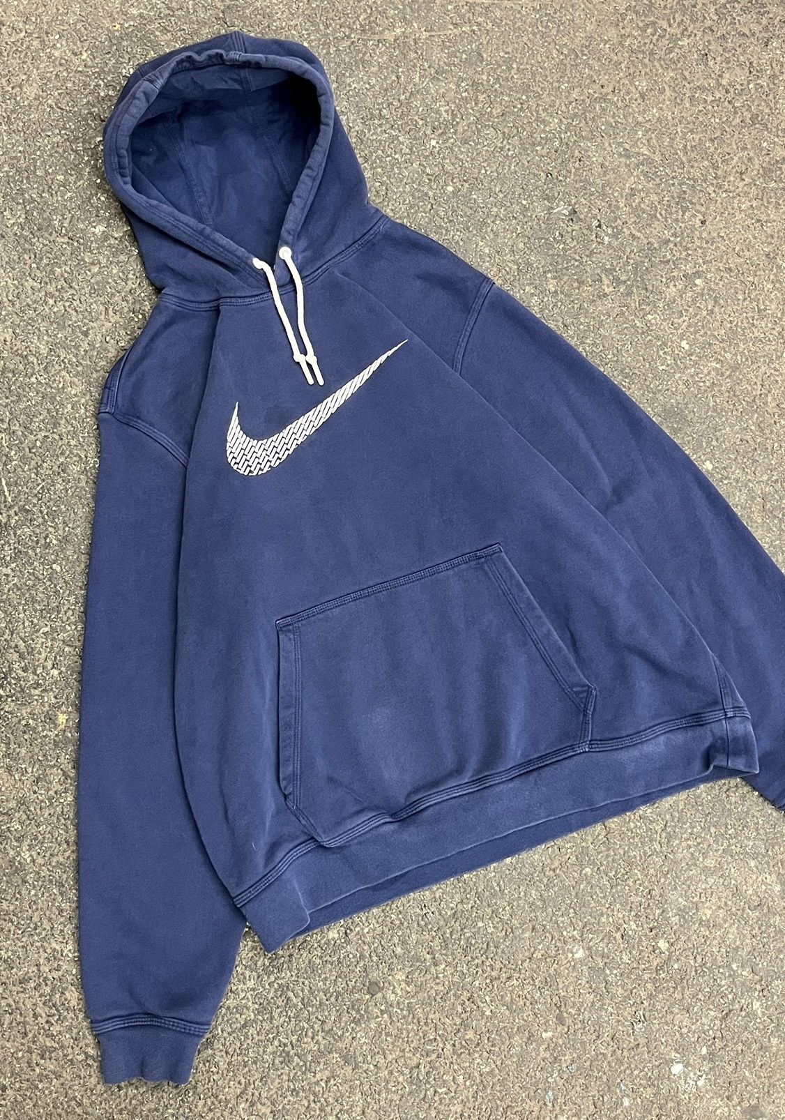 Nike × Vintage Nike big swoosh hoodie vintage hype rare sporty y2k Size US XL / EU 56 / 4 - 1 Thumbnail