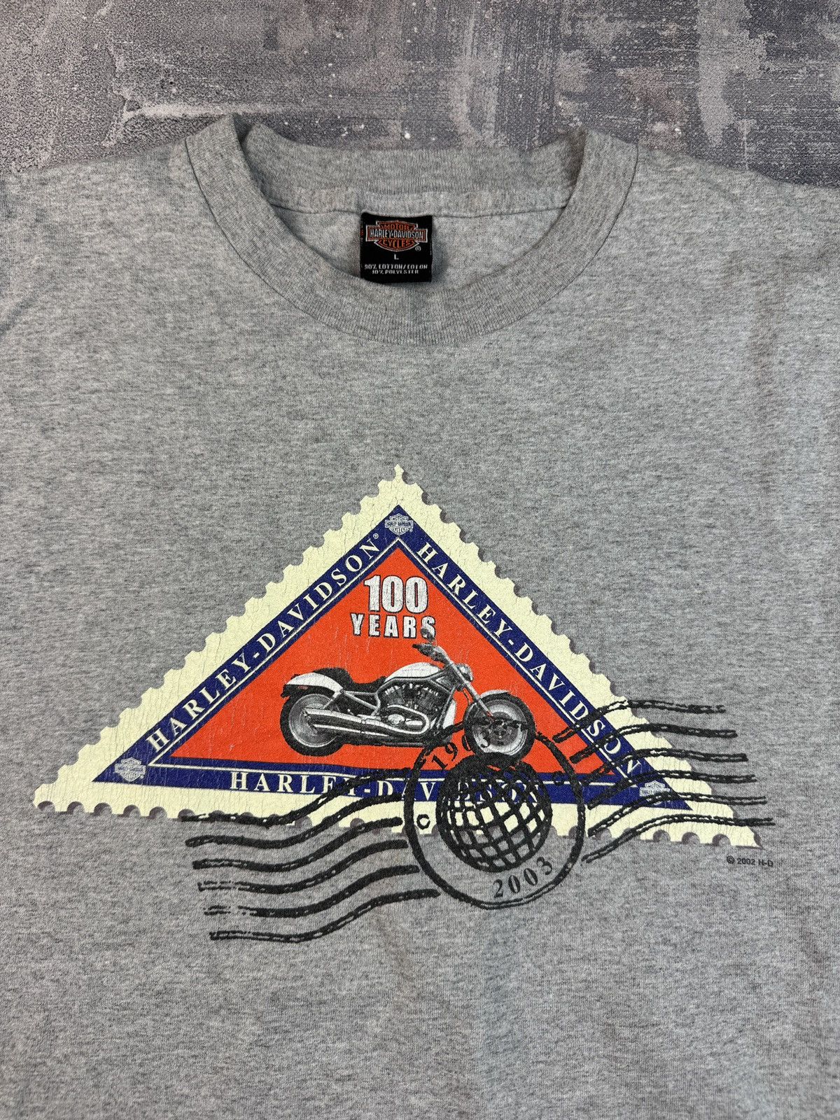 Harley Davidson 2003 Republic Harley Davidson gray Stafford Texas 100 years Size US L / EU 52-54 / 3 - 2 Thumbnail