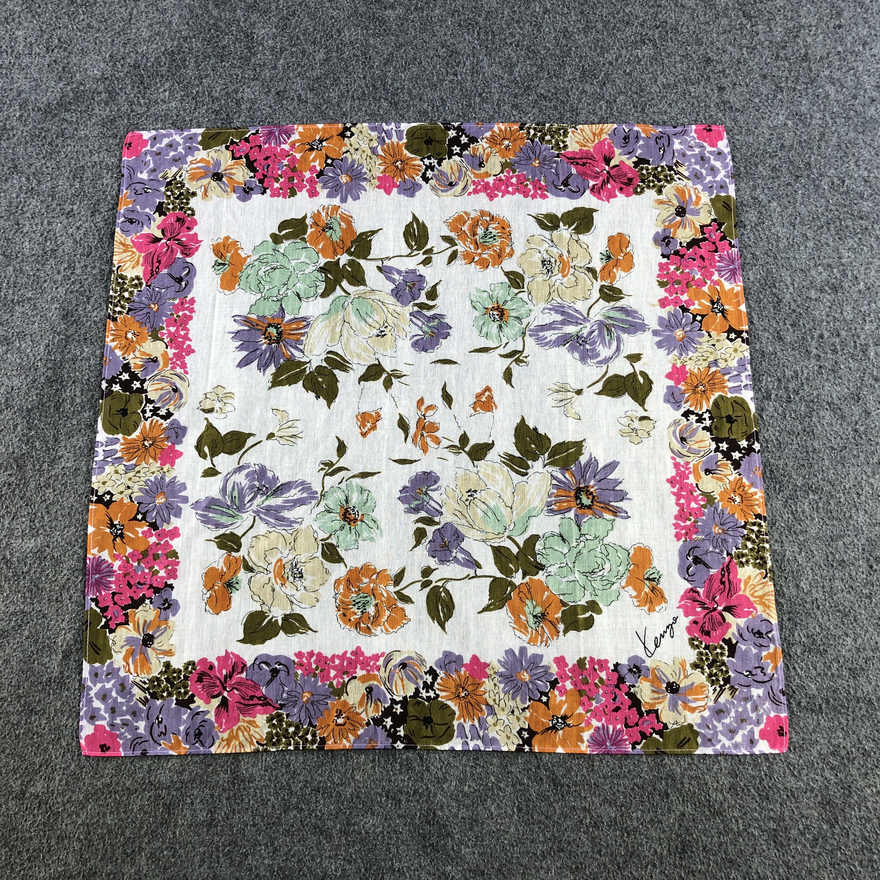 Kenzo Kenzo Floral Handkerchief Neckerchief Bandana H2483 Size ONE SIZE - 1 Thumbnail