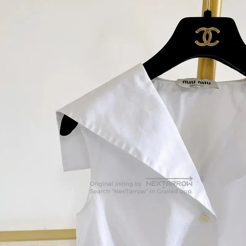 Miu Miu Miu Miu Summer White Short Sleeve Blouse . Size M / US 6-8 / IT 42-44 - 3 Thumbnail