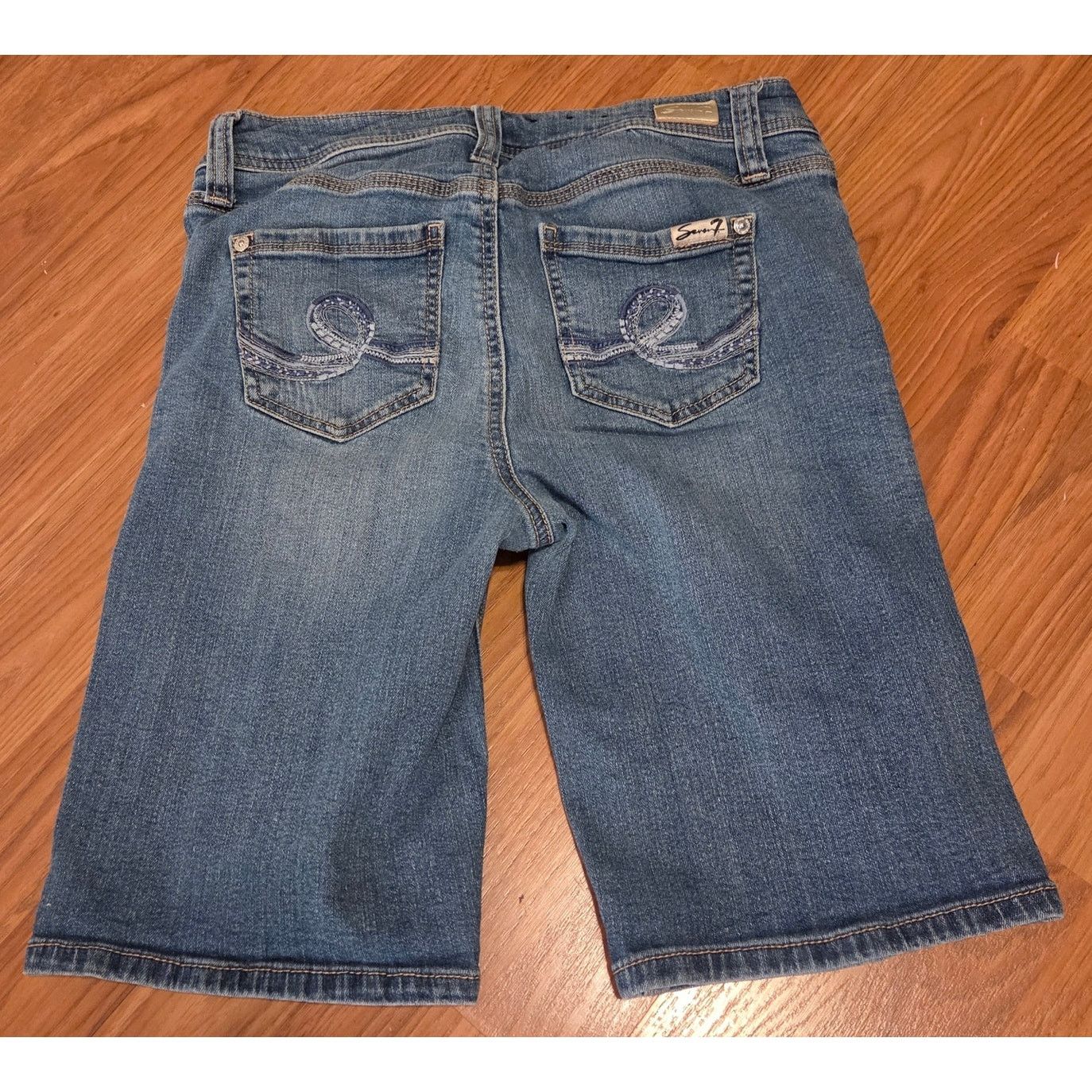 Seven 7 SEVEN7 Distressed Acid Wash Denim Bermuda - Women's Size 4 Size 27" / US 4 / IT 40 - 2 Thumbnail