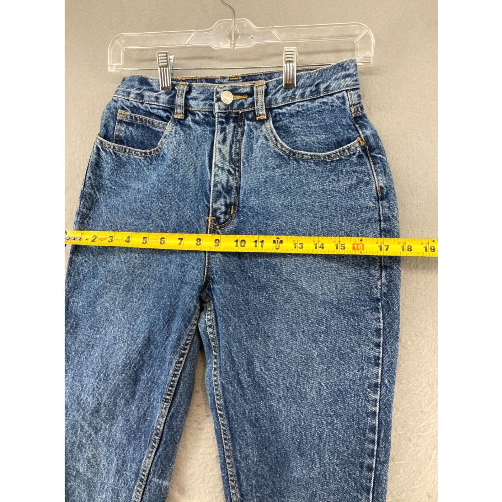 Jordache Jordache Womens High Rise Tapered Jeans 26W 2 Regular Fit Blue Cotton 80s 90s Vintage Size 26" / US 2 / IT 38 - 3 Thumbnail