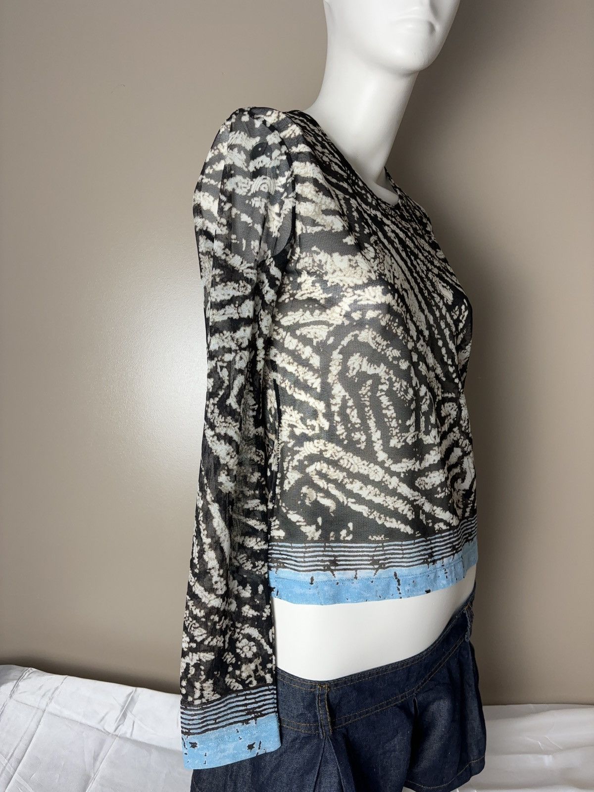 Vintage Mixed mesh vintage boho long sleeve top Size M / US 6-8 / IT 42-44 - 6 Thumbnail