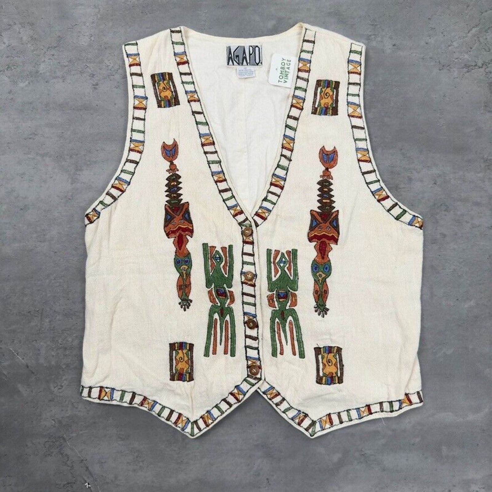 Vintage Vintage AGAPO Embroidered Vest Size M / US 6-8 / IT 42-44 - 1 Thumbnail