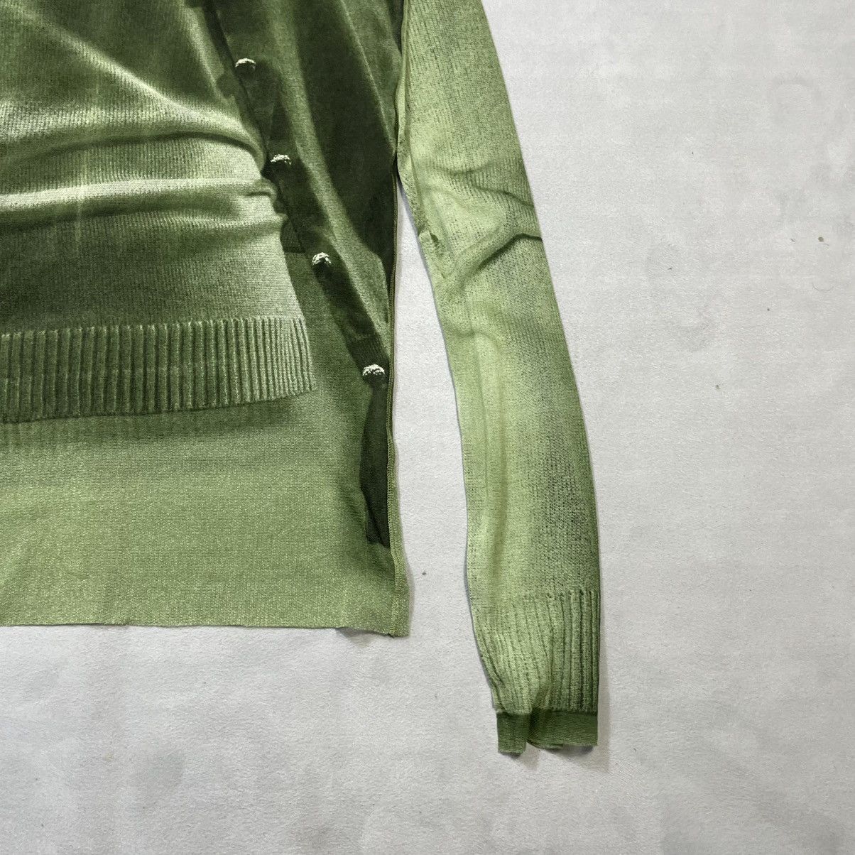 Jean Paul Gaultier JEAN PAUL GAULTIER GREEN SHEER MESH TROMPE L’OEIL TOP Size M / US 6-8 / IT 42-44 - 6 Thumbnail