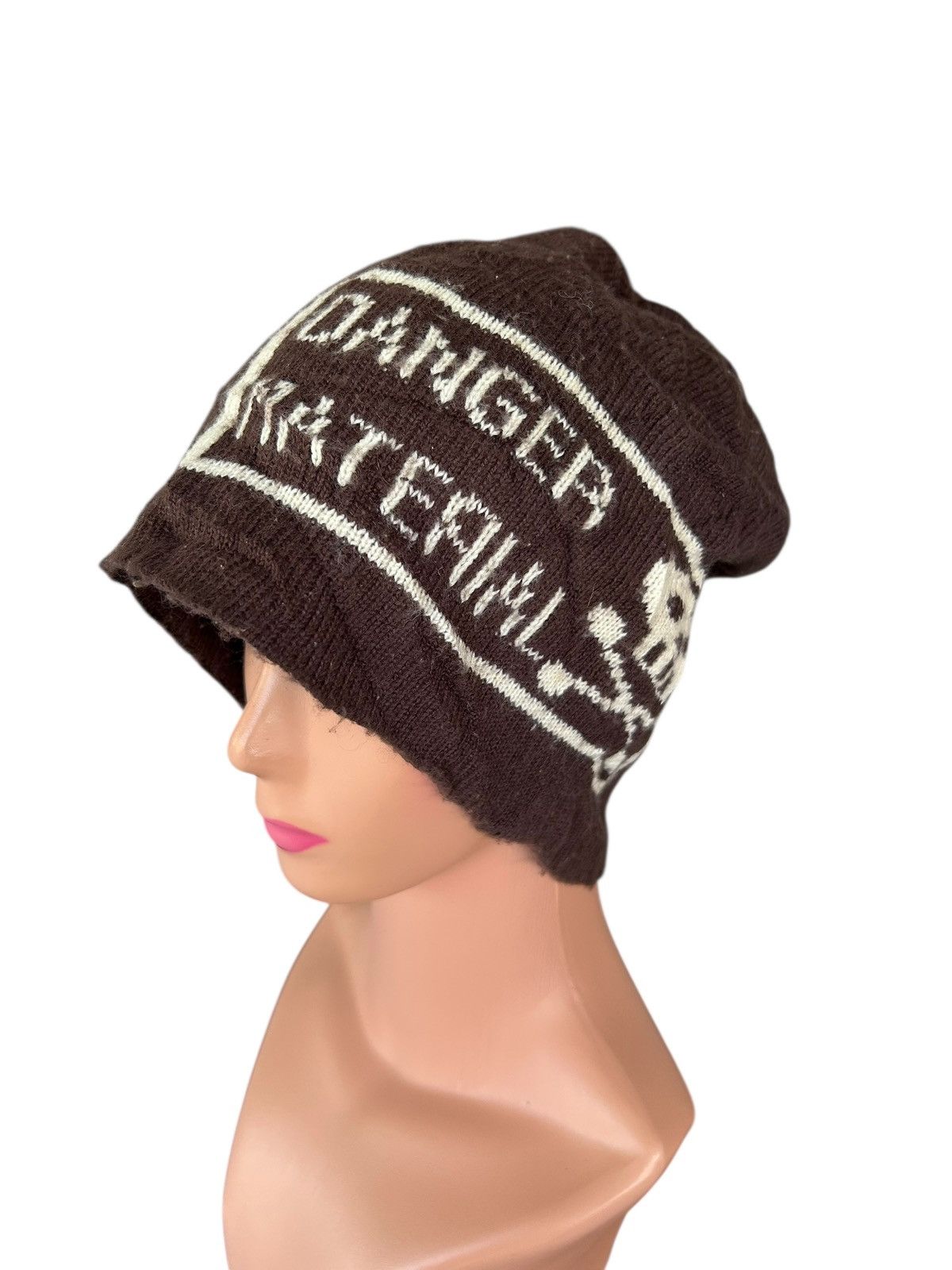Japanese Brand × Kapital × Vintage Skull Danger Sunfaded Style Hairy Beanie Hats Size ONE SIZE - 6 Thumbnail