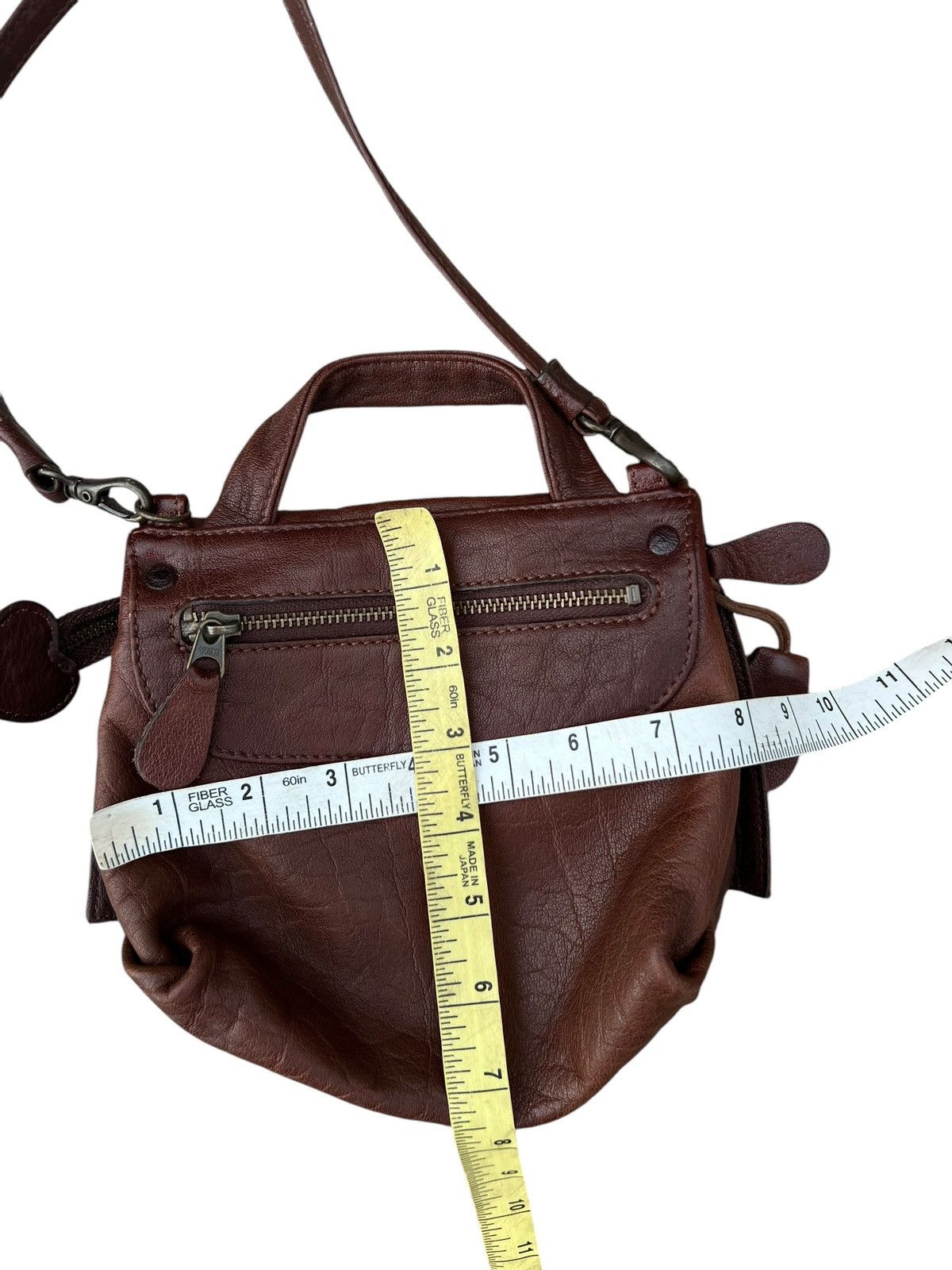 Leather Vintage IBIZA Japan Faded Patina Leather Mini Bag Size ONE SIZE - 25 Thumbnail