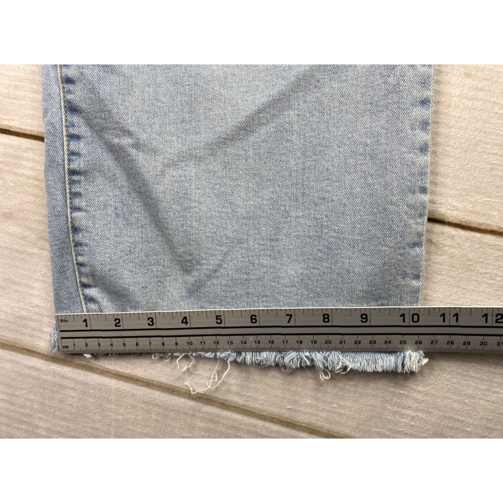 Vintage OAT New York Jeans Womens 29 Light Wash Wide-Leg Crop High Rise 90s Bohemian City Blue Denim Stretch Size 29" - 6 Thumbnail