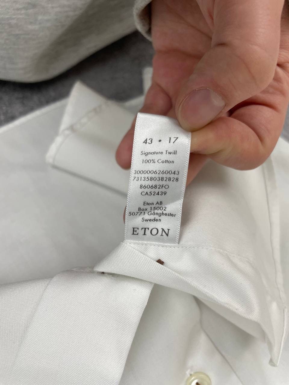 Eton Eton Men Cotton Shirt Slim Fit Long Sleeve White Size US XL / EU 56 / 4 - 5 Thumbnail