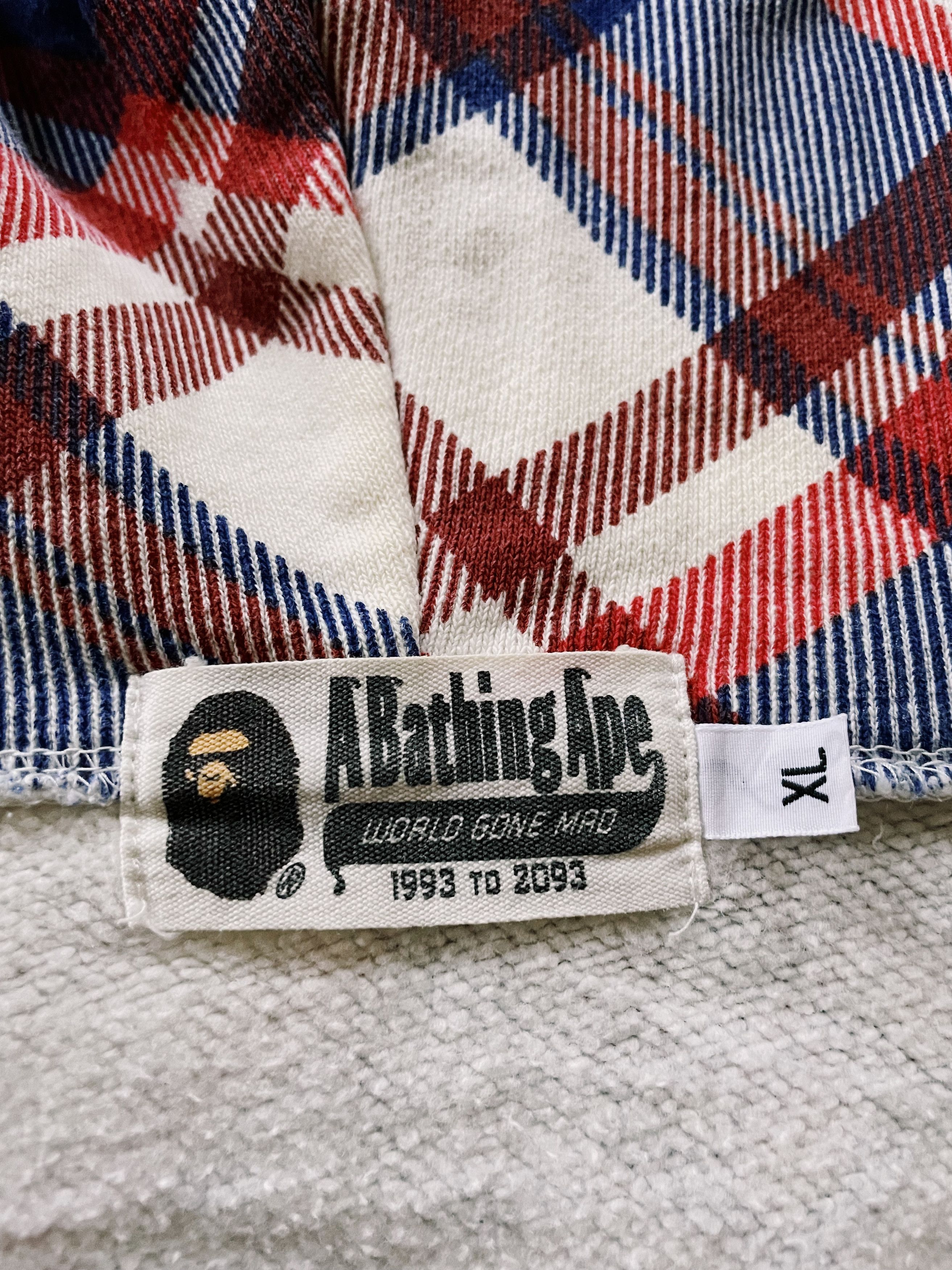Bape Bape Check Full Zip Hoodie Size US XL / EU 56 / 4 - 3 Thumbnail