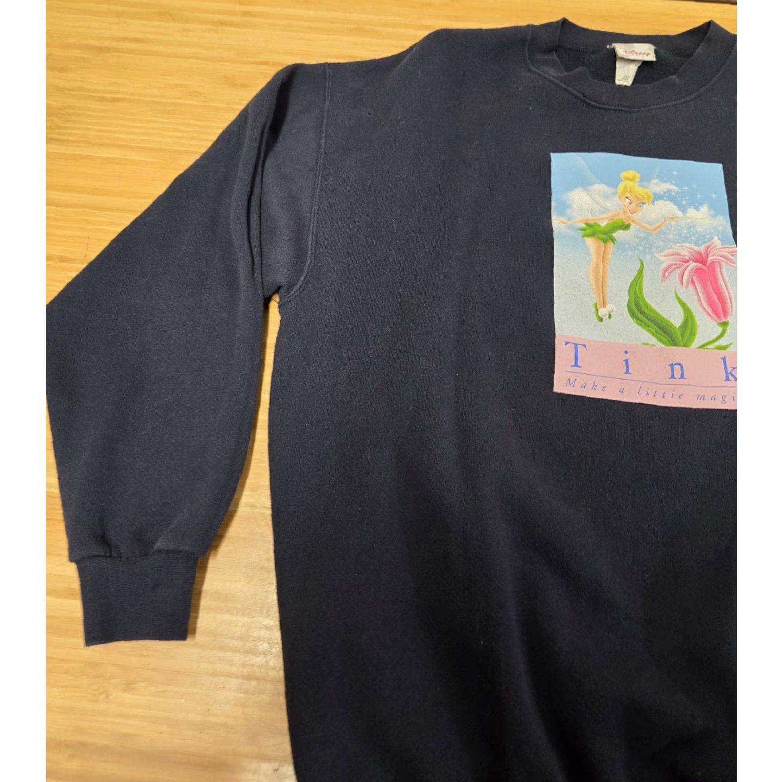 Disney VINTAGE Disney Sweatshirt Tinker Bell Mens XL Navy Blue Made in USA 90s Size US XL / EU 56 / 4 - 3 Thumbnail