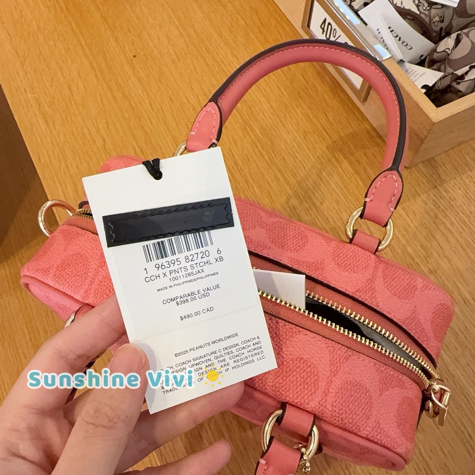 Coach NWT Coach X Peanuts Satchel Crossbody Bag Lucy CBJ62 Coral Size ONE SIZE - 3 Thumbnail