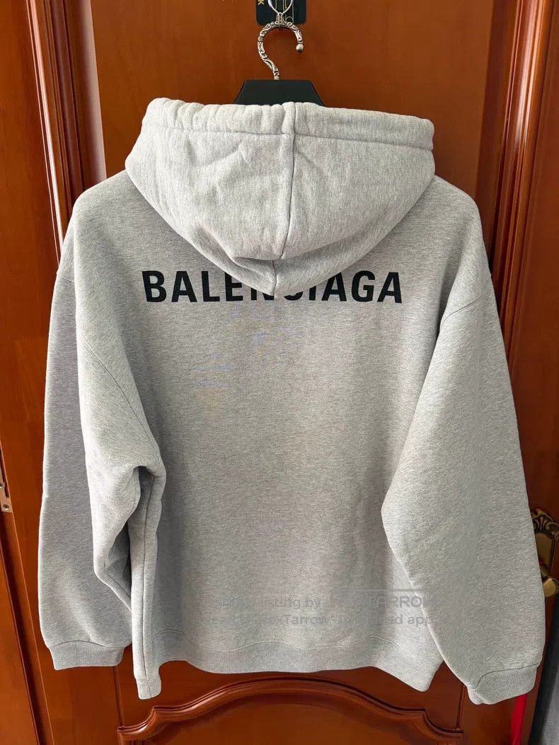 Balenciaga Balenciaga Grey Front and Back Logo Hoodie Size US S / EU 44-46 / 1 - 2 Thumbnail