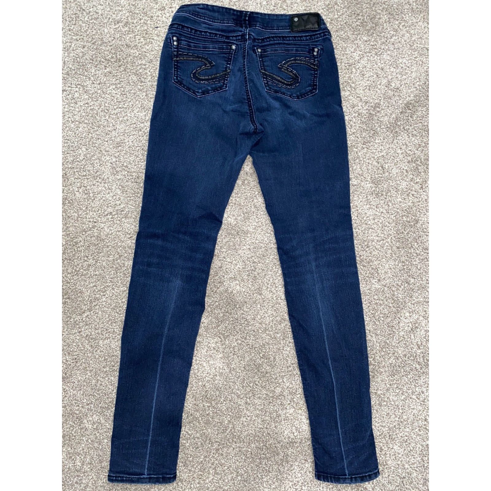 Silver Jeans Co. Silver Jeans Womens Jeans Dark Blue High Super Skinny Sz W27/L31 Regular 27 Womens Size 27" / US 4 / IT 40 - 2 Thumbnail