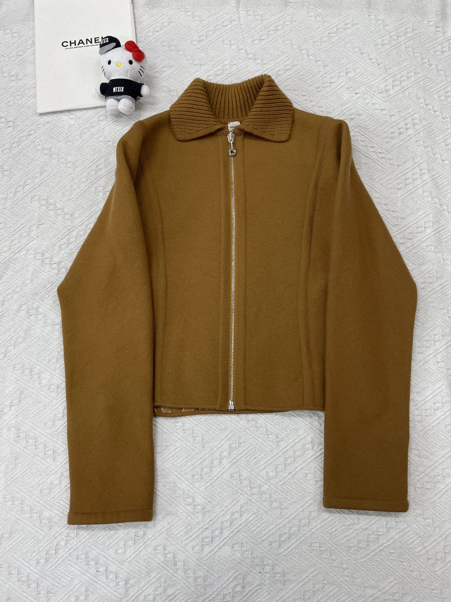 Hermes Hermes Gold Brown 2-Sided Wool Jacket FR36 Size XS / US 0-2 / IT 36-38 - 1 Thumbnail
