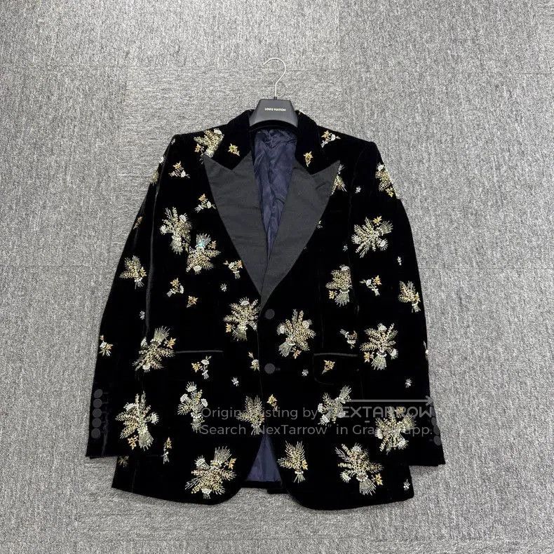 Gucci Gucci Embroidered Velvet Blazer Jacket. Size US L / EU 52-54 / 3 - 1 Thumbnail