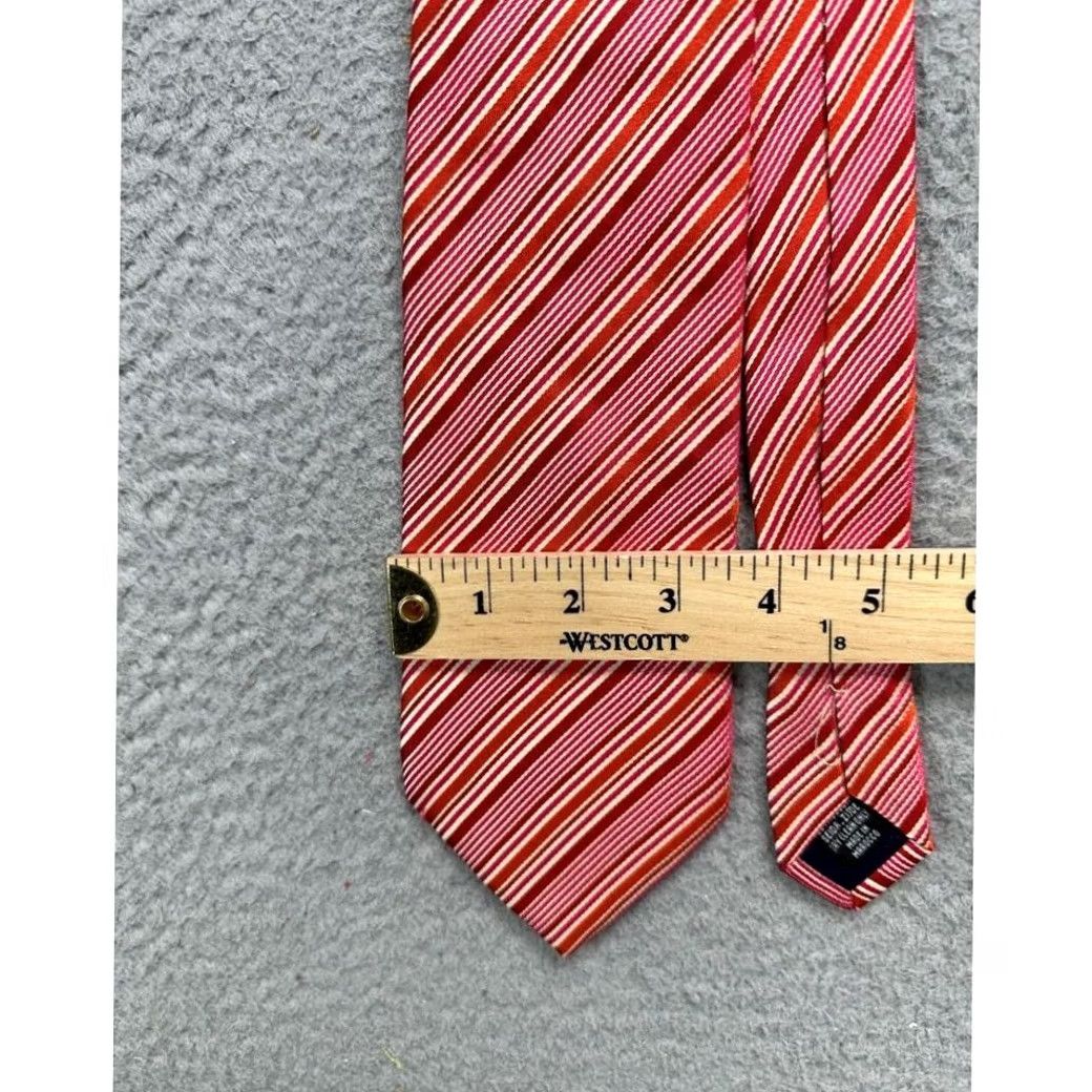 Vintage Thomas Pink Tie Mens One Size Pink Red Striped Suit Office Casual Necktie Size 44L - 5 Thumbnail
