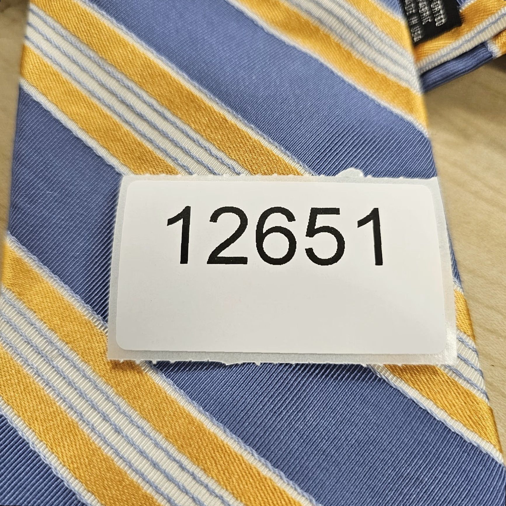 Ike Behar IKE Behar Repp Necktie Men's Blue Gold Strip Tie 59" X 3.5" Designer Stylish Size ONE SIZE - 6 Thumbnail