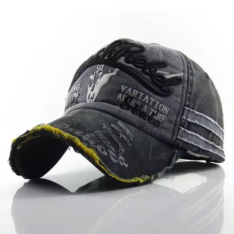Japanese Brand Distressed Denim Baseball Cap Grunge Biker Hat Size ONE SIZE - 1 Thumbnail