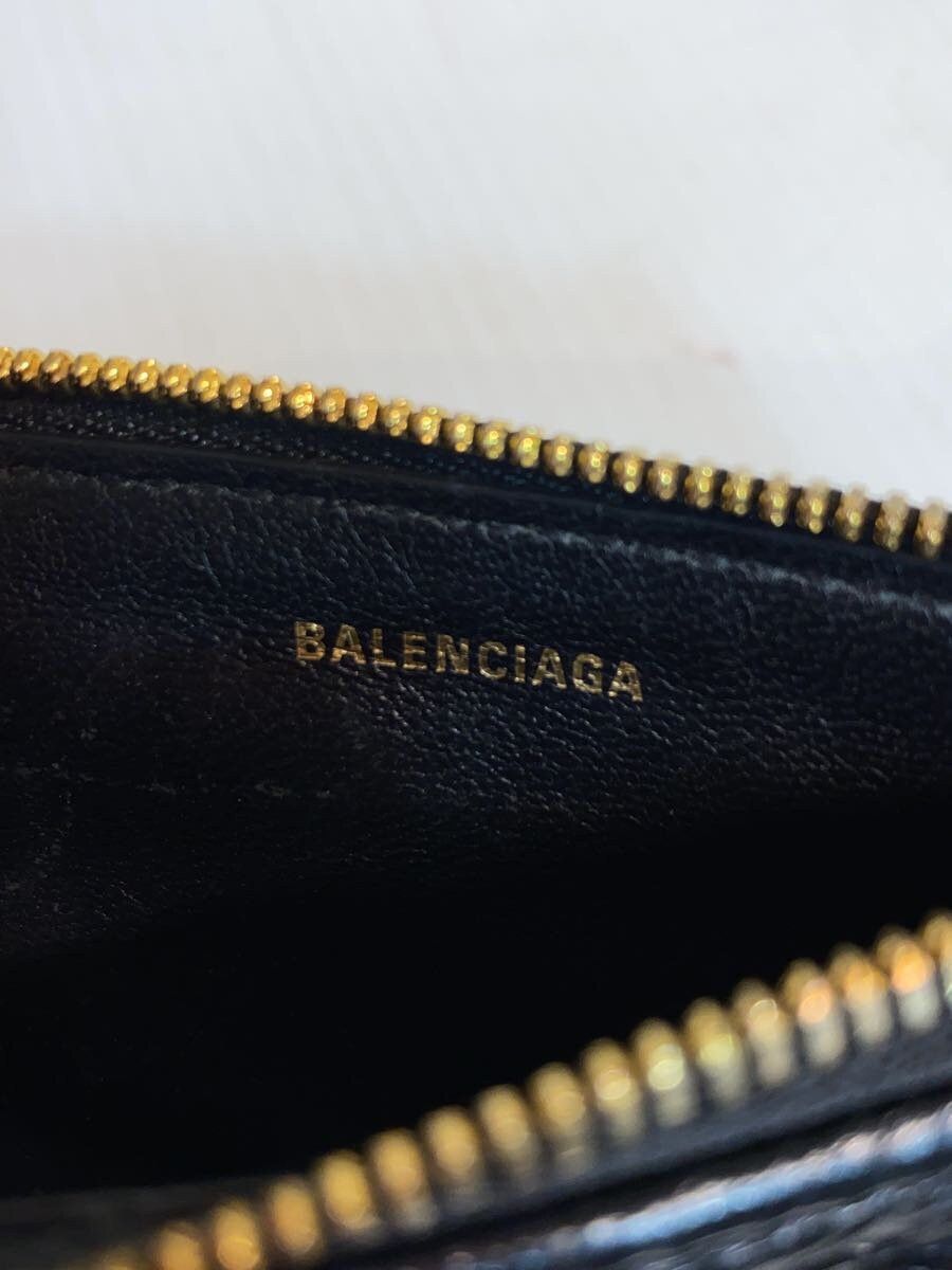 Balenciaga Balenciaga Monaco Flap Leather Coin & Card Holder Black Size ONE SIZE - 3 Thumbnail