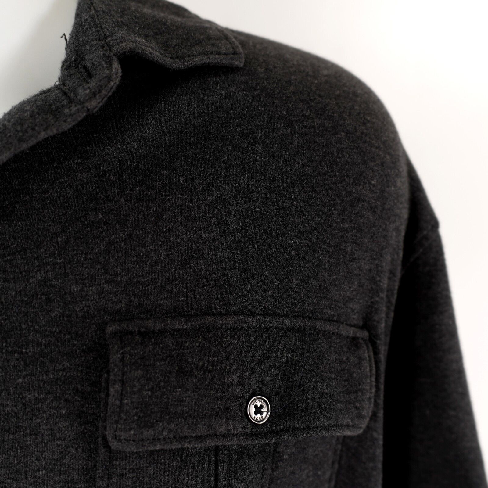 Michael Kors Michael Kors Gray 2XL Textured Cotton Dress Shirt Short Slee Size US XL / EU 56 / 4 - 3 Thumbnail