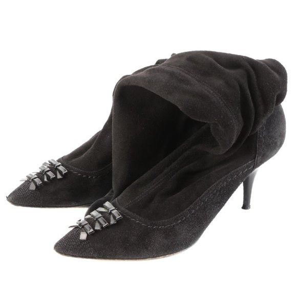 Louis Vuitton Stretch Suede Knee-High Boots with Bow Accents
