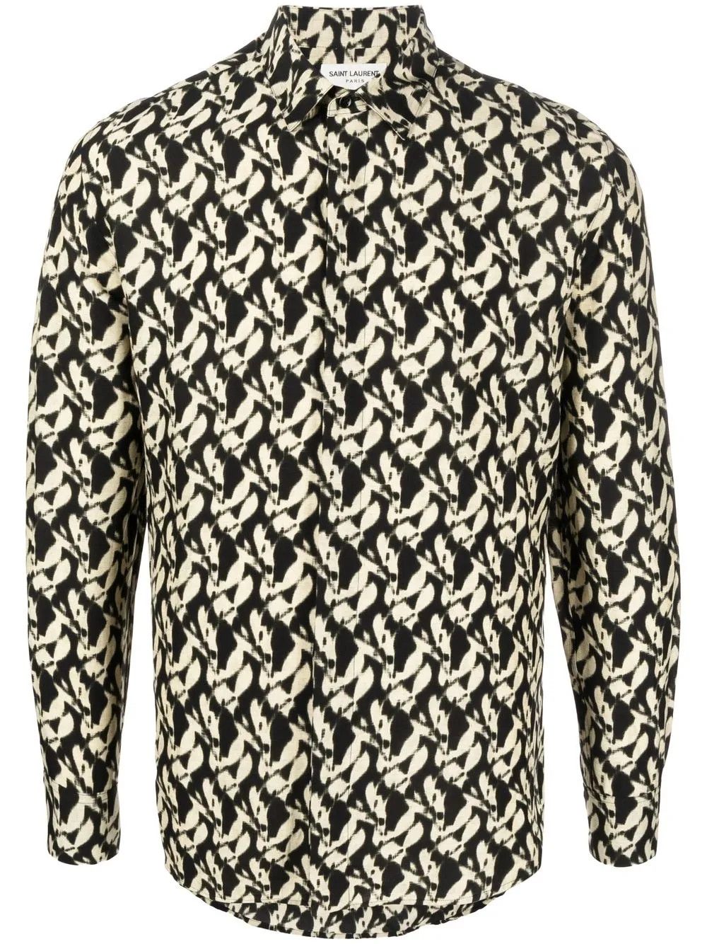 Saint Laurent Paris o1y0325 Patterned Shirt in Black/White Size US M / EU 48-50 / 2 - 1 Thumbnail