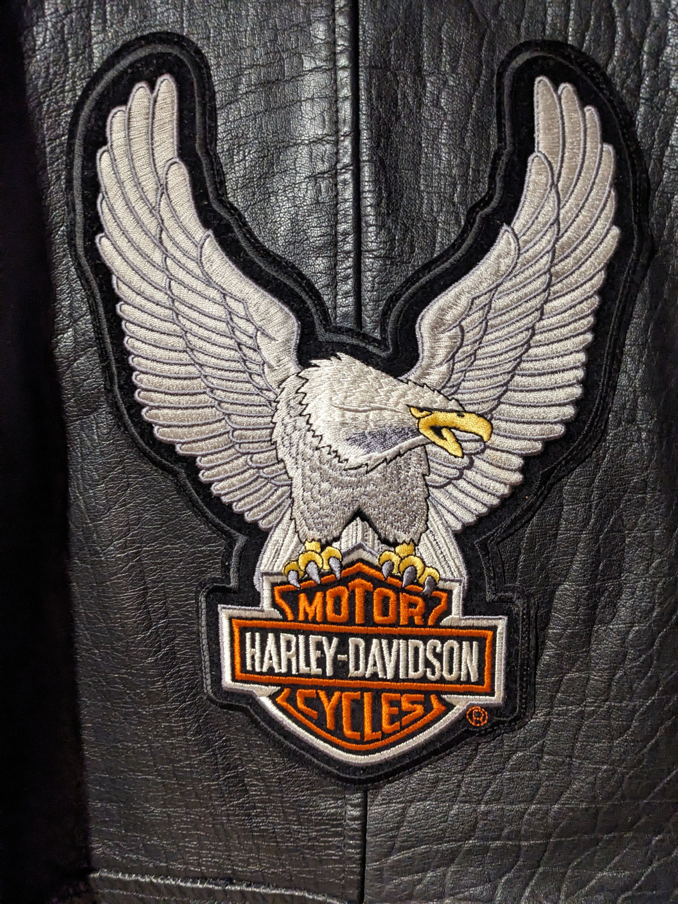 Vintage 90s Harley Davidson Motorcycle Tall Leather Jacket
