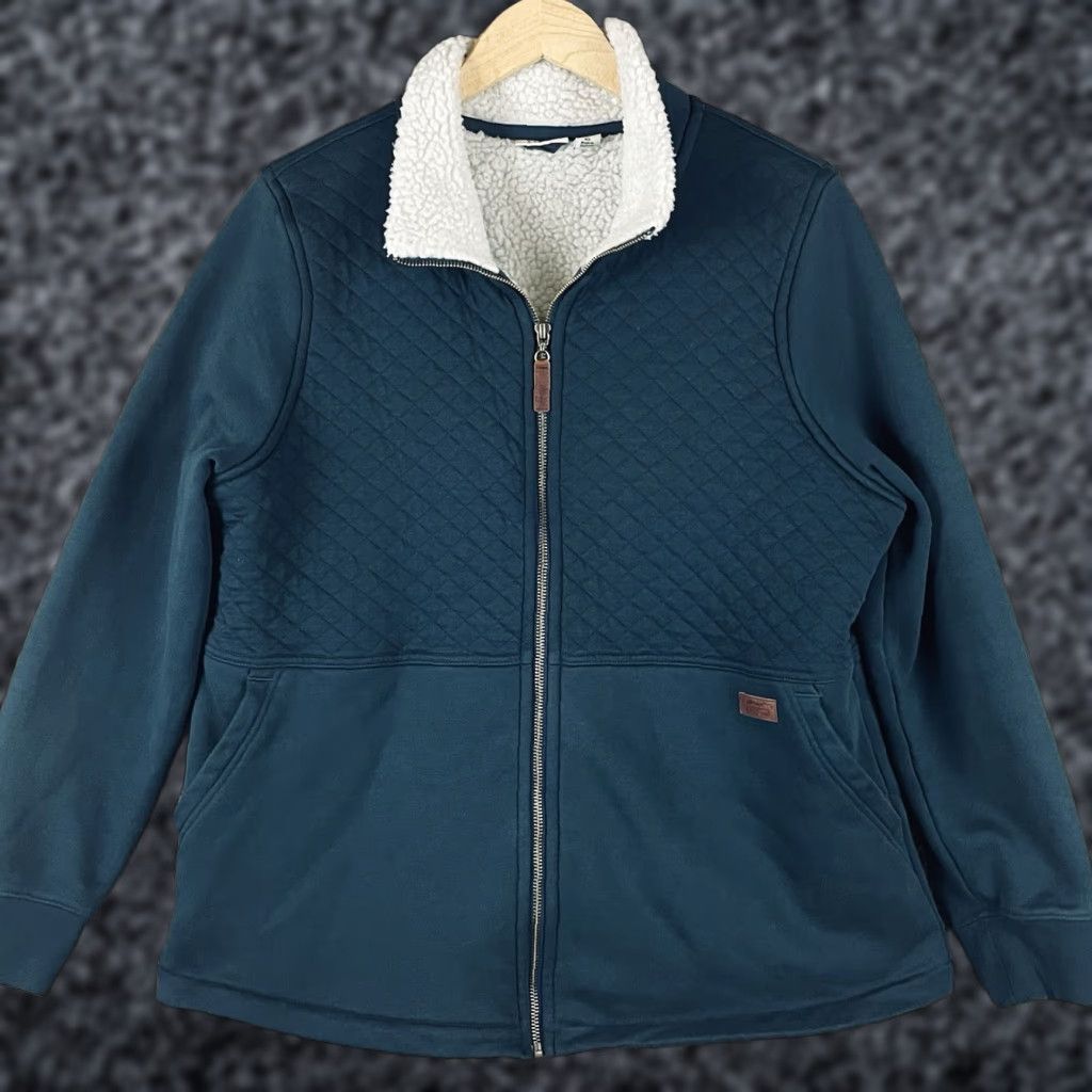 Vintage LL Bean Jacket Womens L Green Sherpa Lined Quilted Barn Chore Outdoor 515083 Zip Pocket Regular Womens Jacket Size L / US 10 / IT 46 - 1 Thumbnail