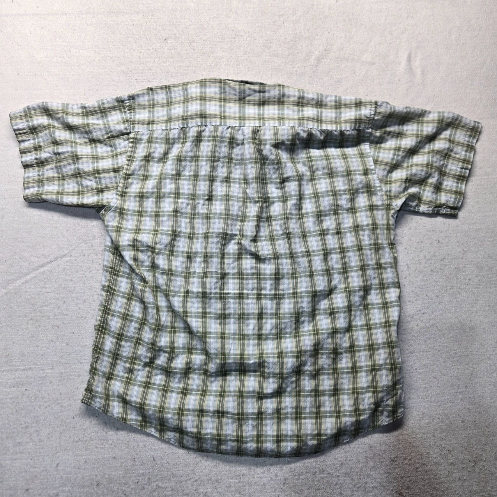 Vintage Saddlebred Shirt Button-Up Short Sleeve Men L Green Plaid Classic Fit A80 Buttons Pocket Logo Vintage: No Size US 33 - 7 Thumbnail