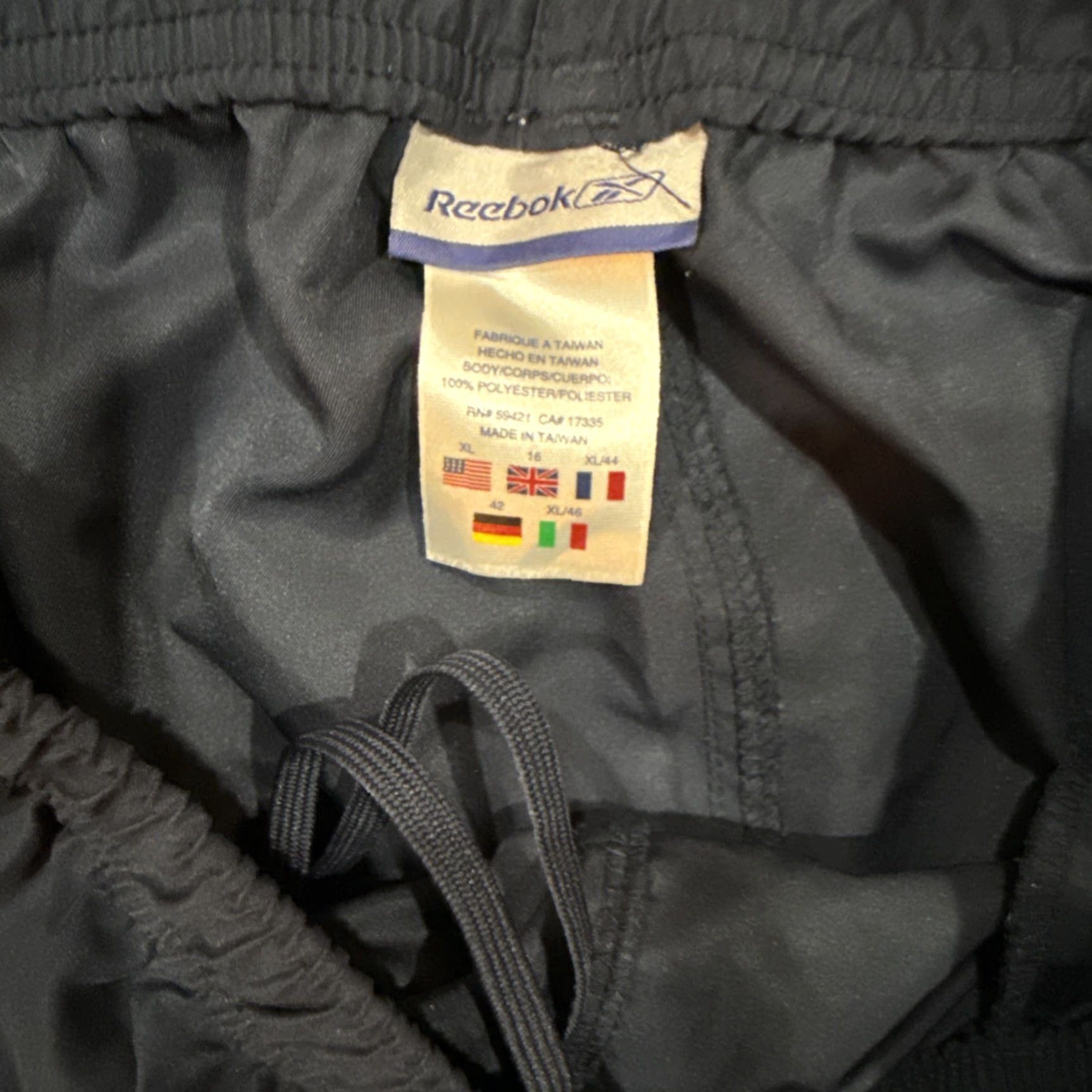 Reebok Reebok Navy Blue Polyester Elastic Waist Athletic Track Pants Striped XL Mens Regular Straight Pockets Gym & Training Size US 36 / EU 52 - 6 Thumbnail