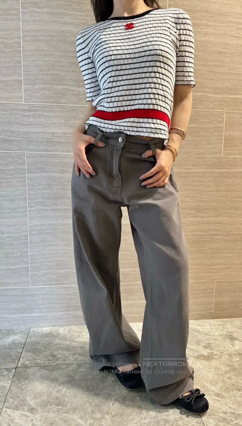 Chanel Chanel 24P black and white striped knitted short-sleeved T Size XS / US 0-2 / IT 36-38 - 1 Thumbnail