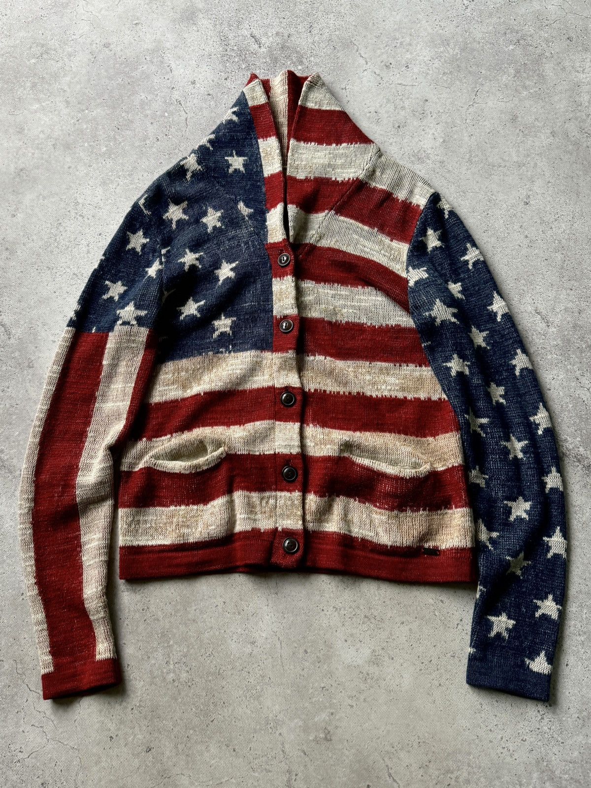Denim Supply Ralph Lauren Vintage American Flag Cardigan