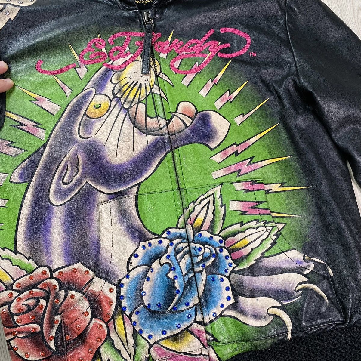 Ed Hardy Ed Hardy by Christian Audigier genuine leather hooded jacket Size S / US 4 / IT 40 - 11 Thumbnail