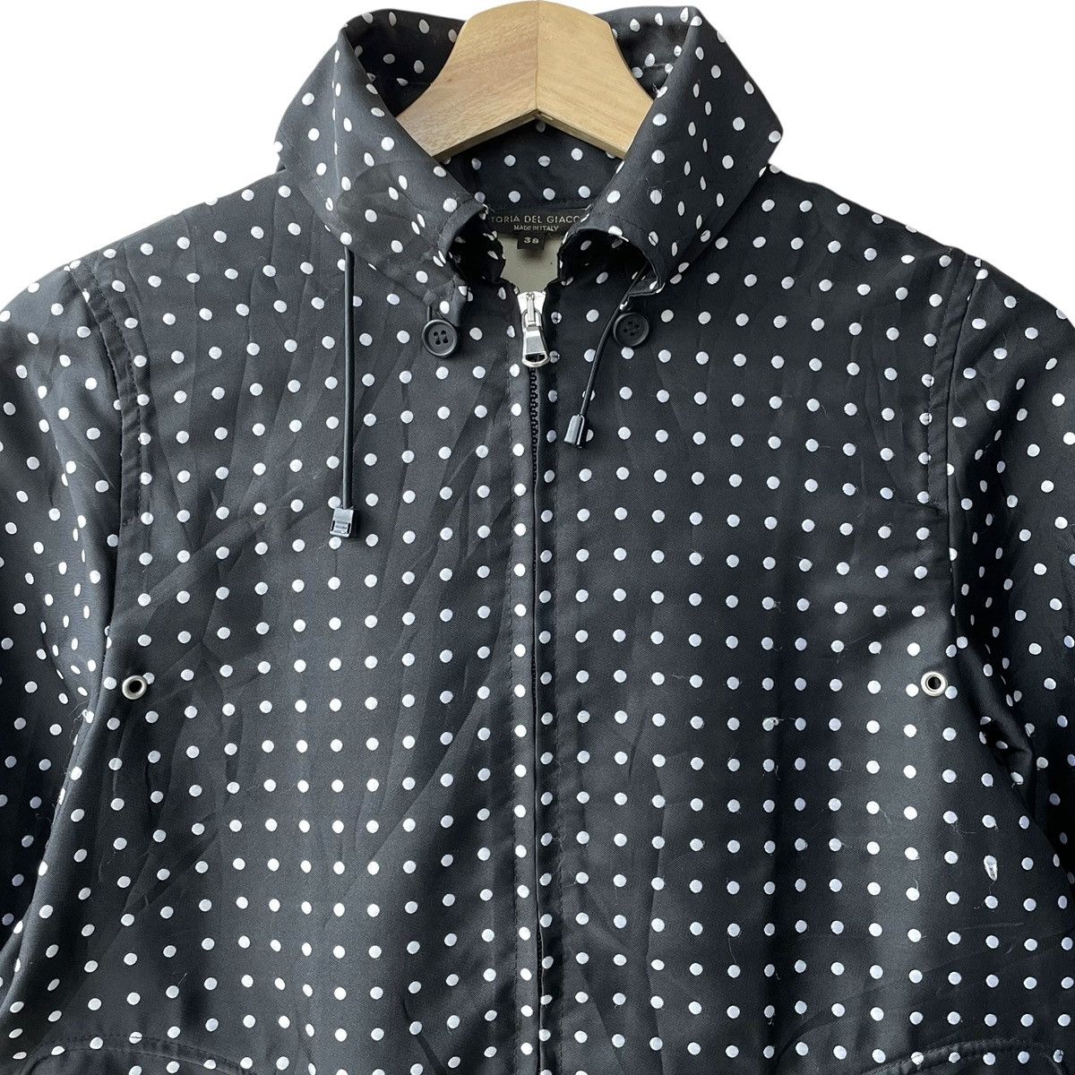 Vintage Sartoria Del Giaccone Italy Polkadots WMN Windbreaker Jacket Size M / US 6-8 / IT 42-44 - 3 Thumbnail